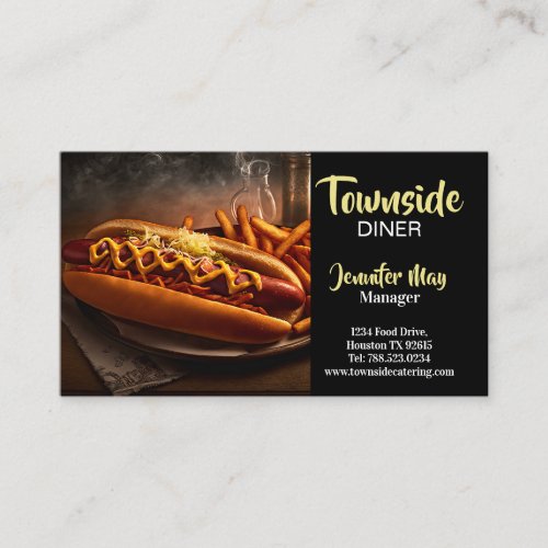 Food Diner Hotdog And Fries Restaurant Business Card