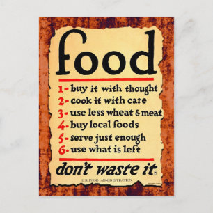 Food, don't waste it postcard