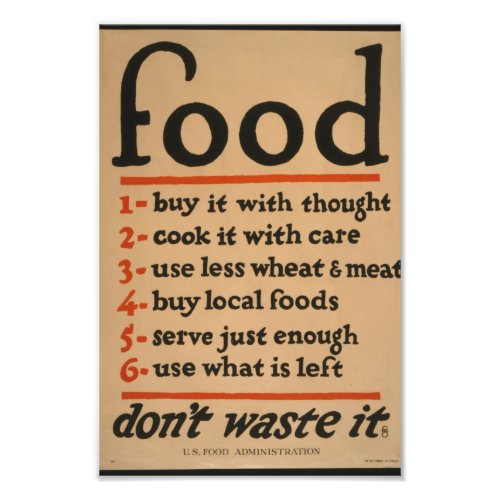 Food Dont Waste It _ Vintage War Poster