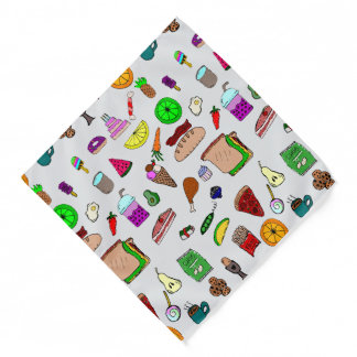 Food Doodles in Color Bandana