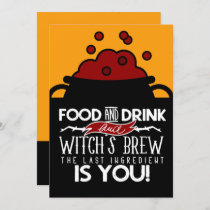 Food Drink and Witch's Brew Halloween Party Invitation