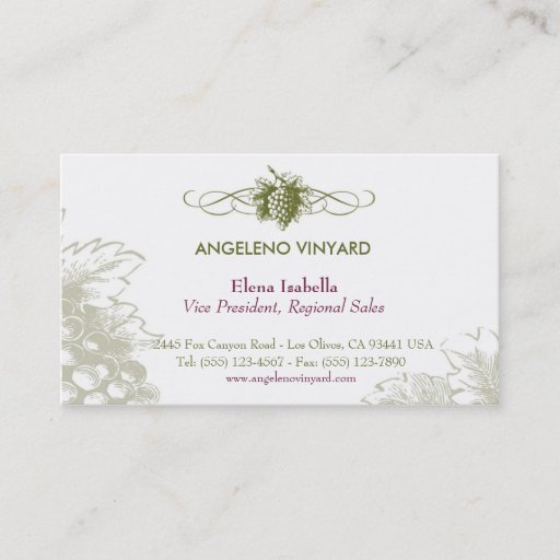 Customizable Food &amp; Drink feat. Grapes Business Cards