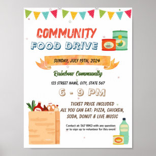 Food Drive event template Poster