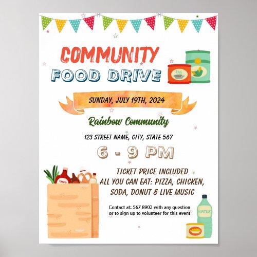Food Drive event template Poster