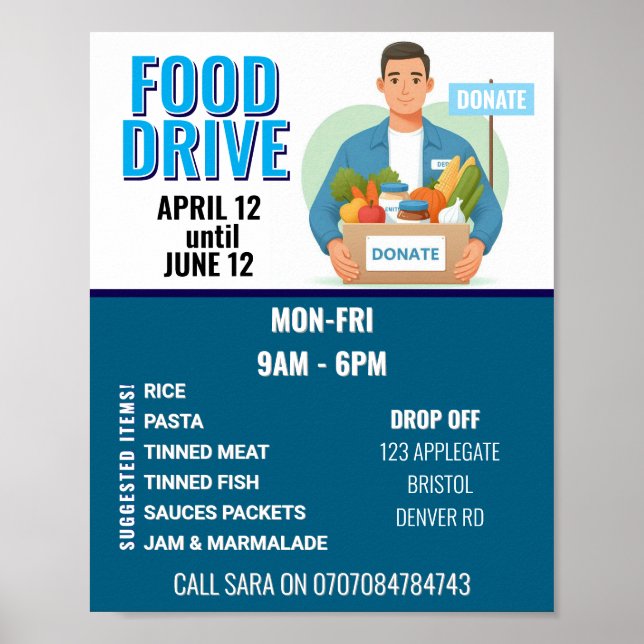 Food DRIVE Poster (Front)