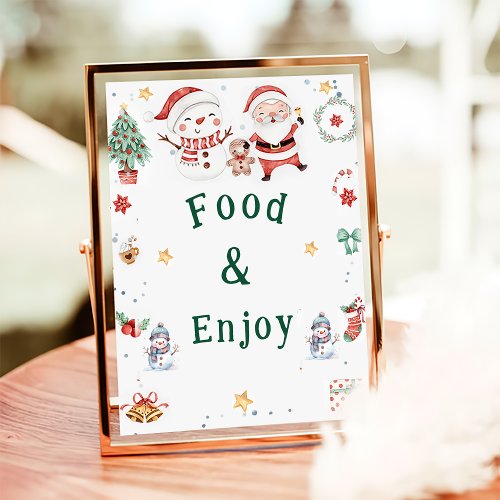  Food Enjoy  Christmas Snowman Party Poster