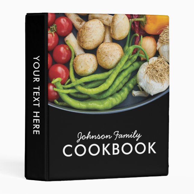 Food Family Kitchen Recipe Cookbook Mini Binder (Front/Spine)