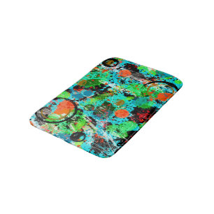 Food Fight Abstract Bathroom Mat