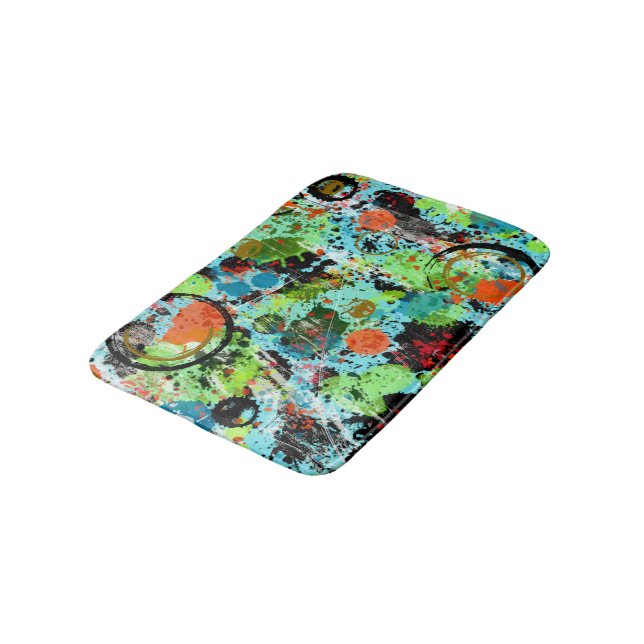 Food Fight Abstract Bathroom Mat (Angled)