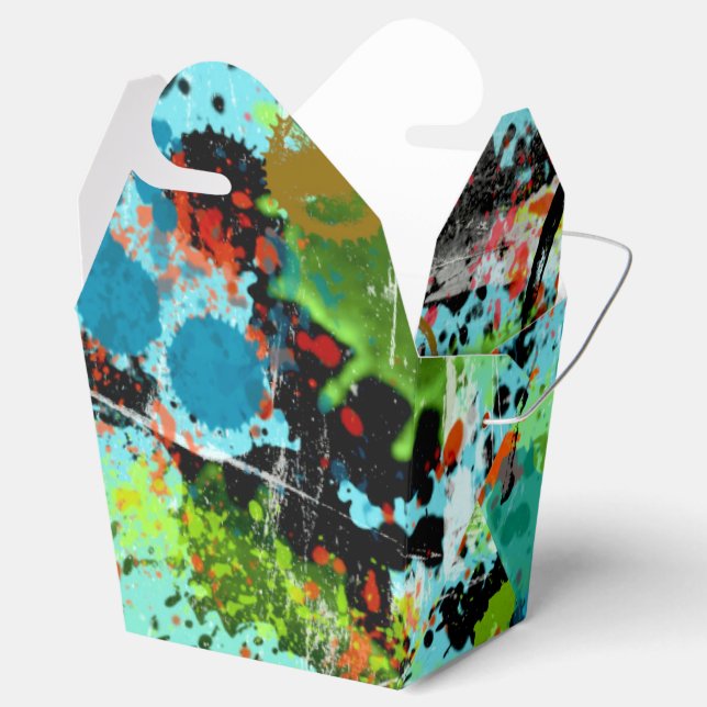 Food Fight Abstract Favor Boxes (Opened)
