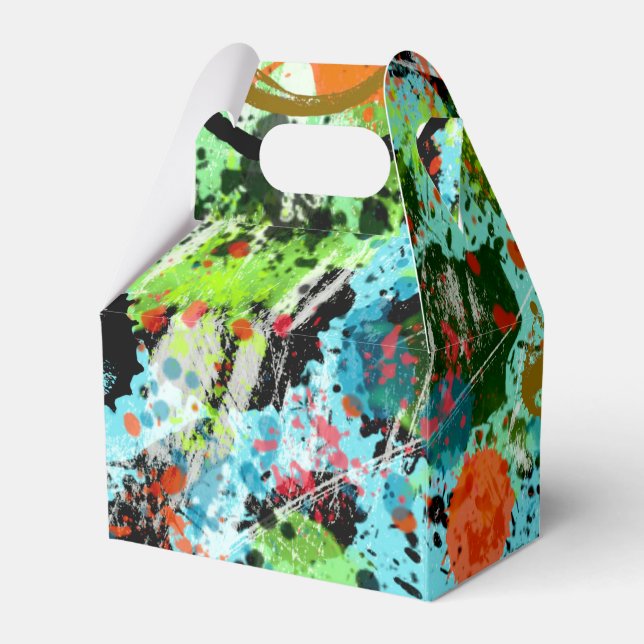 Food Fight Abstract Favor Boxes (Back Side)