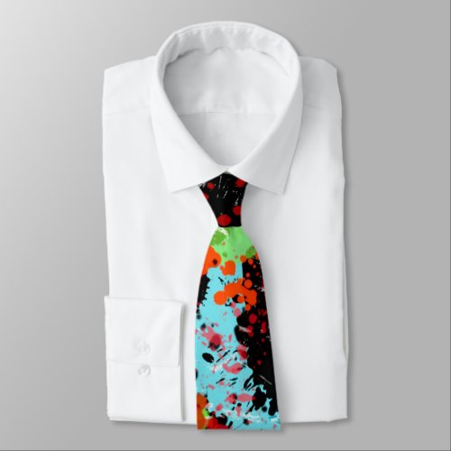 Food Fight Abstract Graffiti Neck Tie