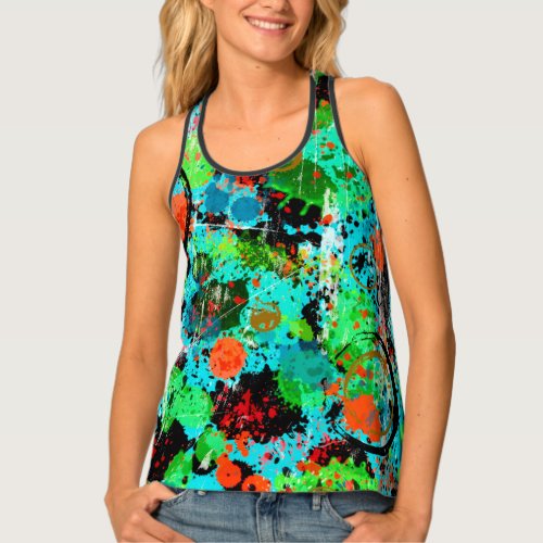 Food Fight Abstract Graffiti Tank Top