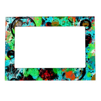 Food Fight Abstract Magnetic Frame by Mistflower at Zazzle