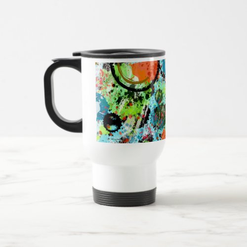 Food Fight Abstract Travel Mug