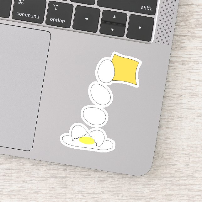 Food Fight - Cheese vs Egg. Sticker (Detail)