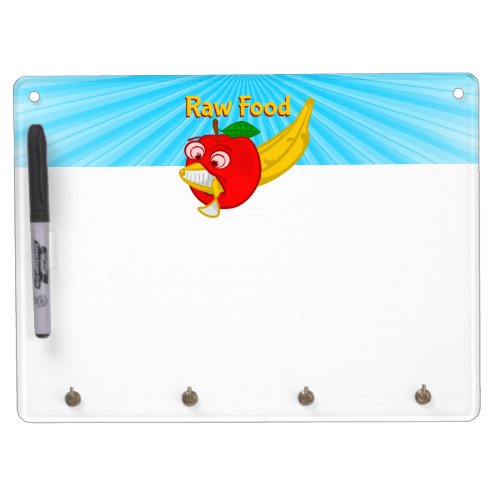 Food fight dry erase board with keychain holder
