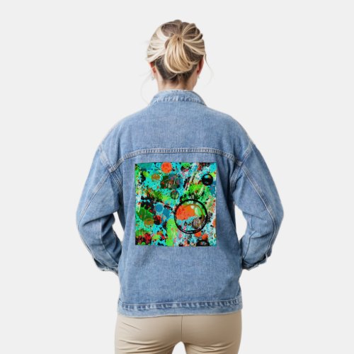 Food Fight Graffiti Abstract Denim Jacket