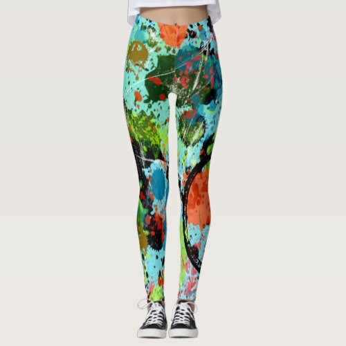 Food Fight Graffiti Abstract Leggings