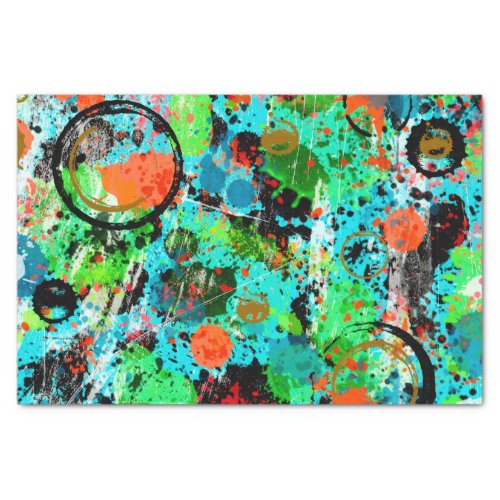 Food Fight Graffiti Abstract Tissue Paper