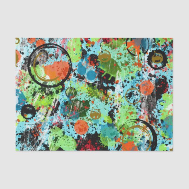 Food Fight Graffiti Abstract Tissue Paper (Front)