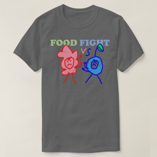 Food Fight  Raspberry vs Blueberry  T-Shirt (Design Front)