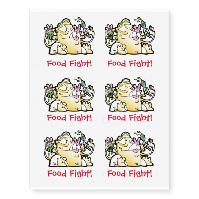 Food Fight! Temporary Tattoos (Front)