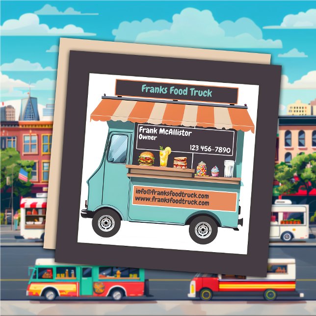 Food Food Truck Square Business Card (Creator Uploaded)