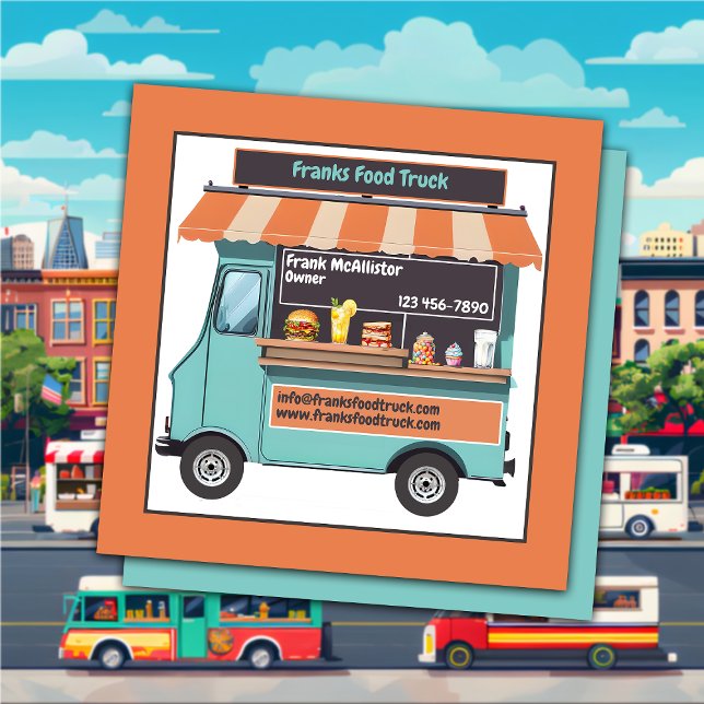 Food Food Truck Square Business Card (Creator Uploaded)