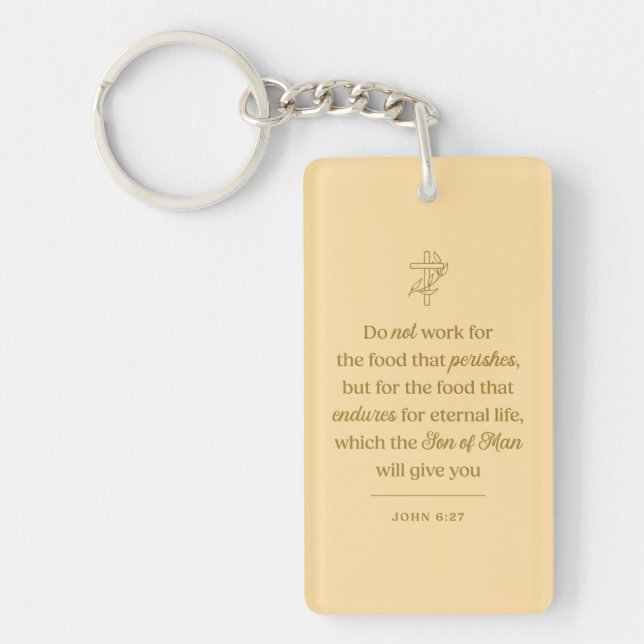 Food for Eternal Life Christian Keychain (Front)