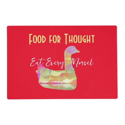 Food For Thought Eat Every Morsel Red  Placemat