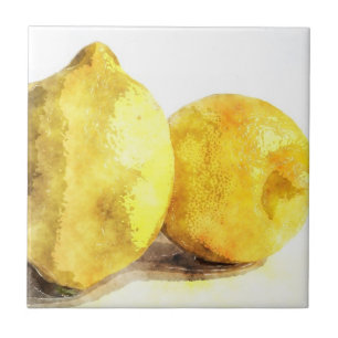Food for Thought Kitchen Art: Fresh Lemon Scent Ceramic Tile
