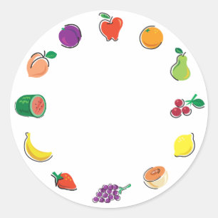 Food For Thought_Totally Fruity_Circle of Citrus Classic Round Sticker