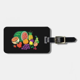 Food For Thought_Totally Fruity_Cornucopia_black Luggage Tag