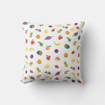 Food For Thought_totally Fruity_pattern Throw Pillow by UCanSayThatAgain at Zazzle