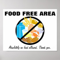 Food Free Area Allergy Friendly Zone Customizable Poster
