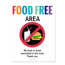 Food Free Area Classroom Customized Allergy School Poster