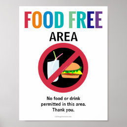 Food Free Area Classroom Customized Allergy School Poster