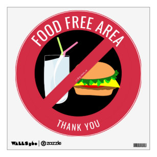 Food Free Area, No Food Allowed Allergy Friendly Wall Decal