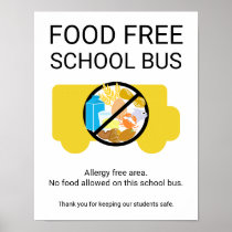 Food Free School Bus Allergy Safe Area Poster