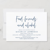 Food, Friends and Alcohol, Casual Bridal Shower In Invitation (Front)