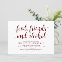 Food, friends and alcohol, Modern Bridal Shower In