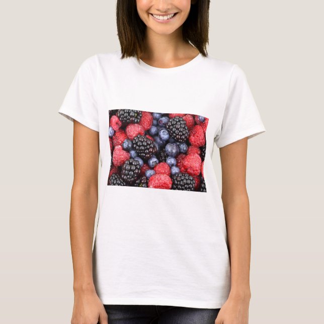 Food Fruit Berries Pattern T-Shirt (Front)