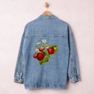 Food fruit leaf leaves denim jacket