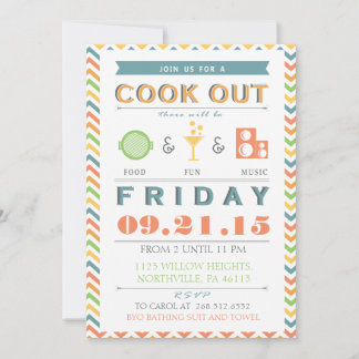 Food, Fun and Music Barbeque (BBQ) Cookout Invite