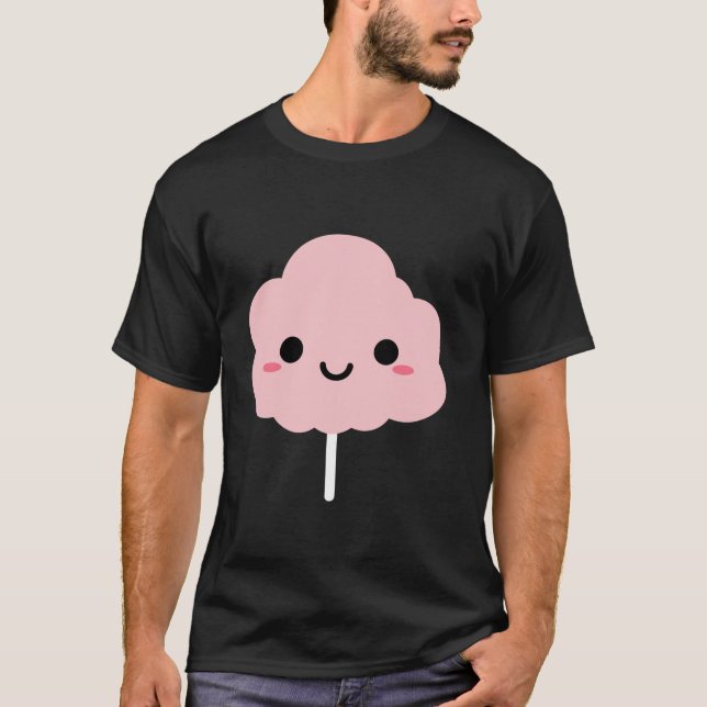 Food Funny candy floss cute Simple candy floss Lon T-Shirt (Front)