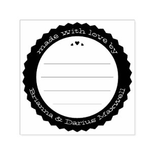 Food Gift Label Ink Stamp with Personalized Text