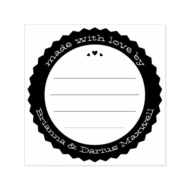 Food Gift Label Ink Stamp with Personalized Text (Design)