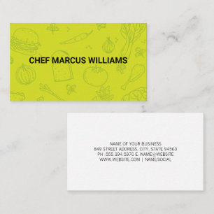 Food Green Background Chef Business Card