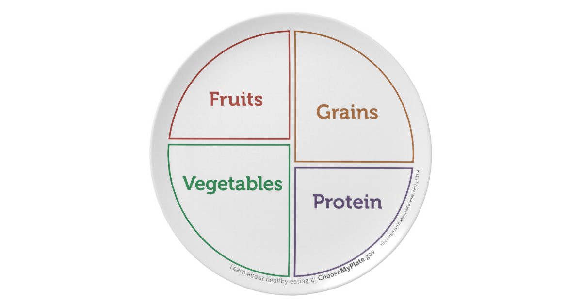 Food Group (MyPlate) outline plate | Zazzle